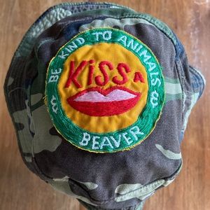 Vintage Standard Issue Camo Hat w/ BEAVER patch